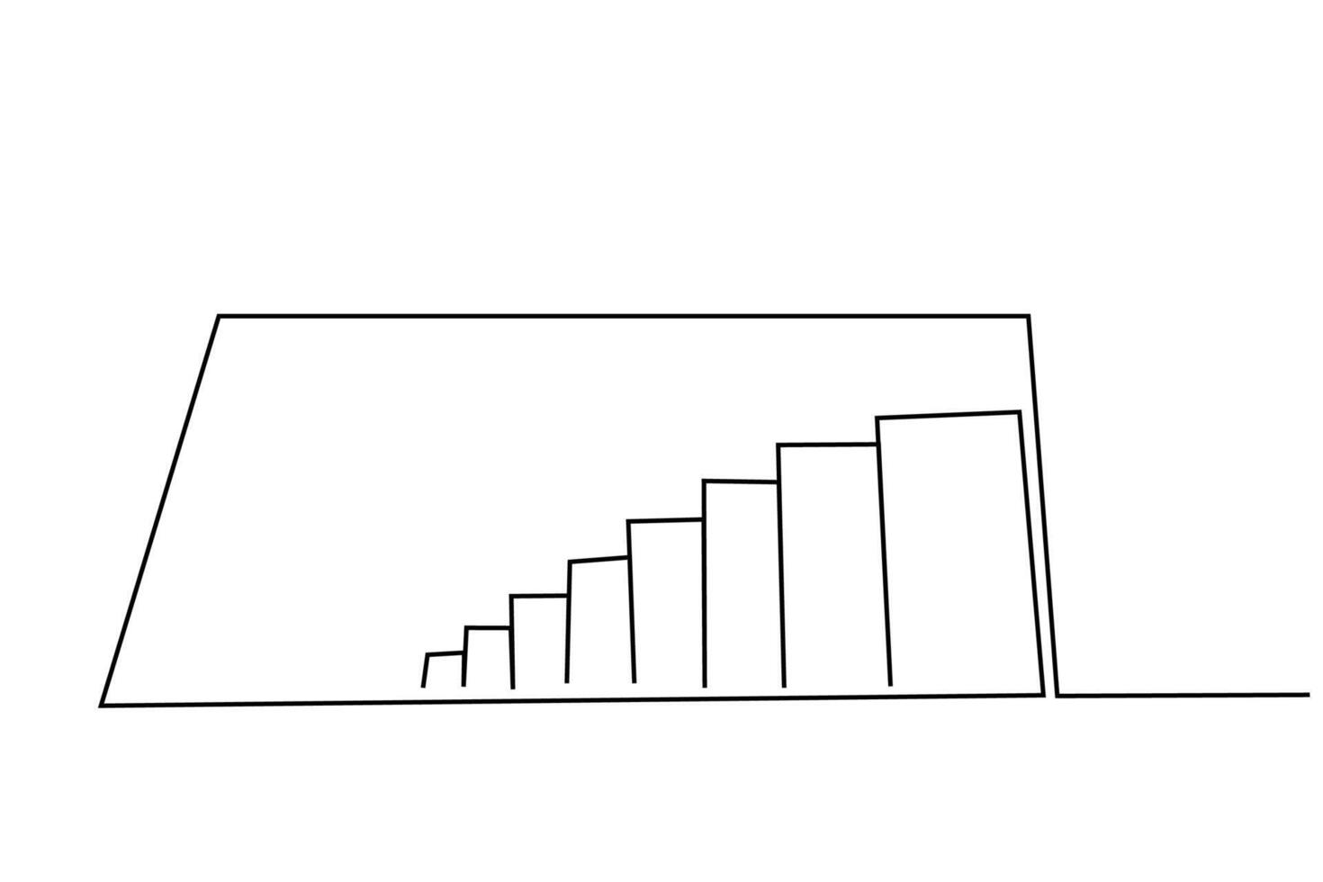 stairs down object mental life one line art design vector