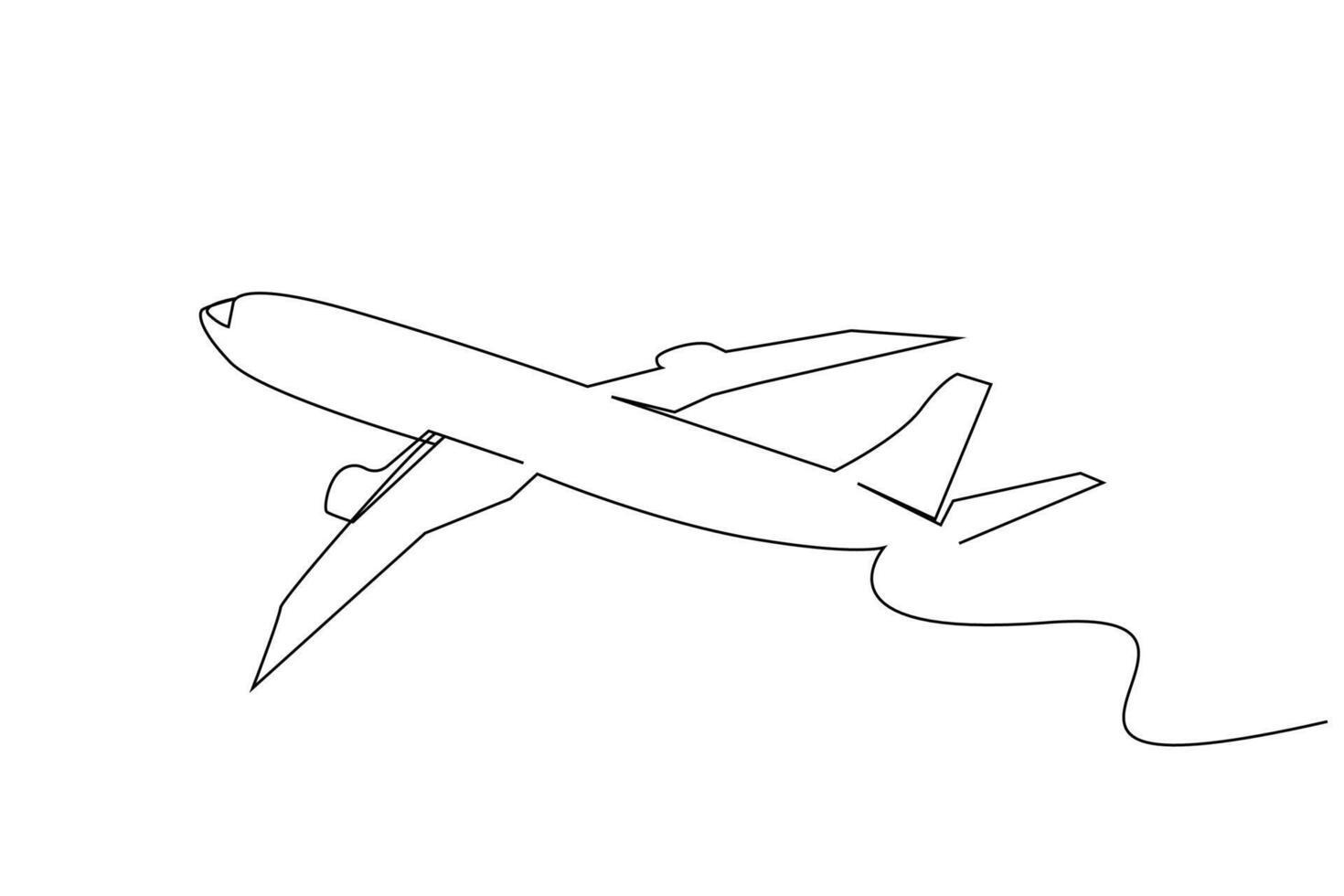 modern passenger plane vacation travel one line art design vector