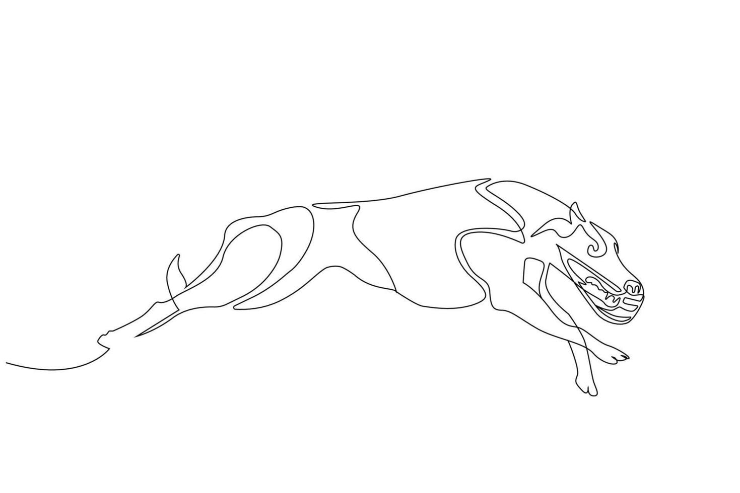 greyhound racing dog muzzle athletic start sport one line art design vector