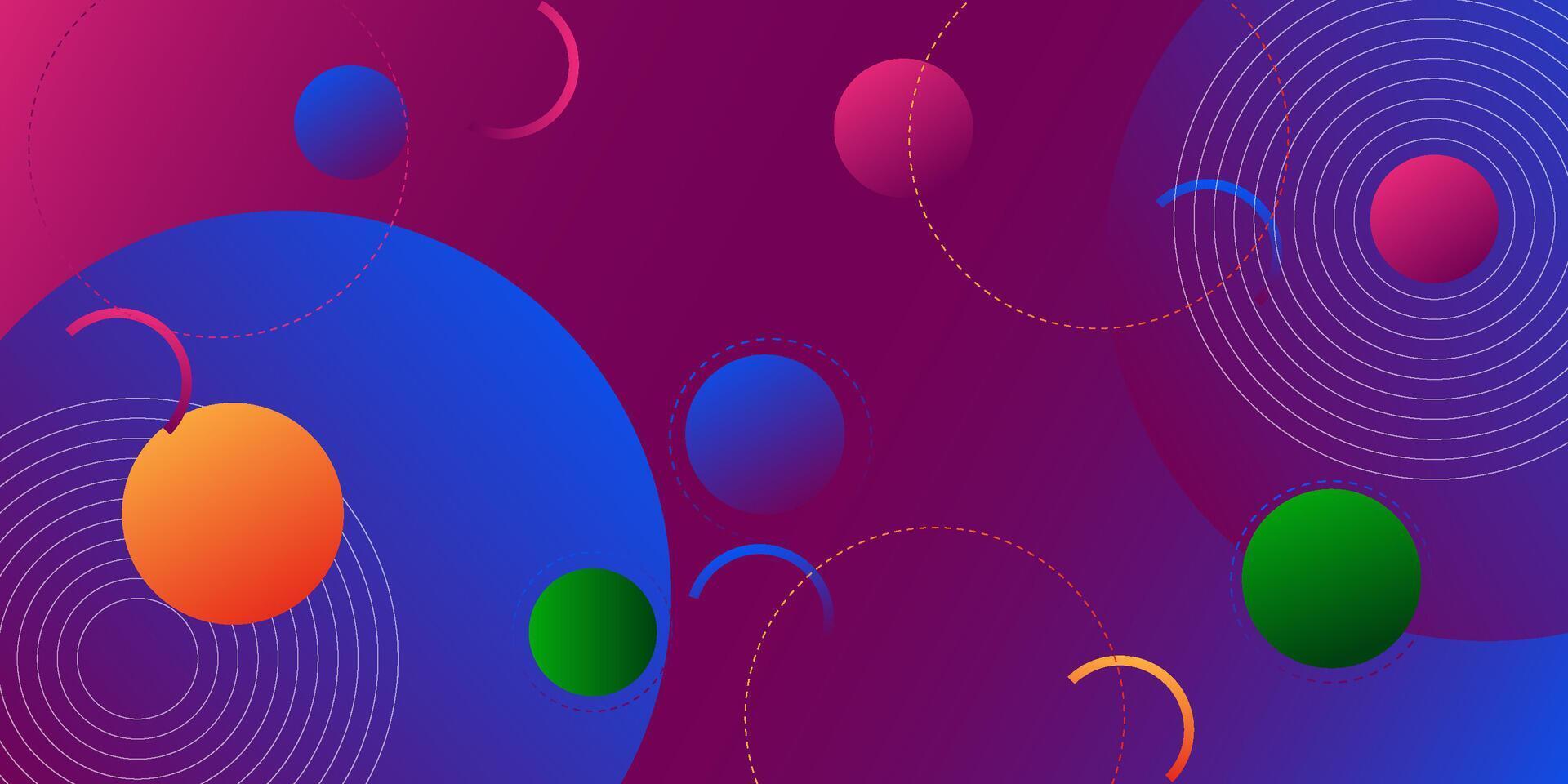 Abstract gradient 3D background with purple and light blue circle pattern design. Dynamic color gradient background design. eps10 vector
