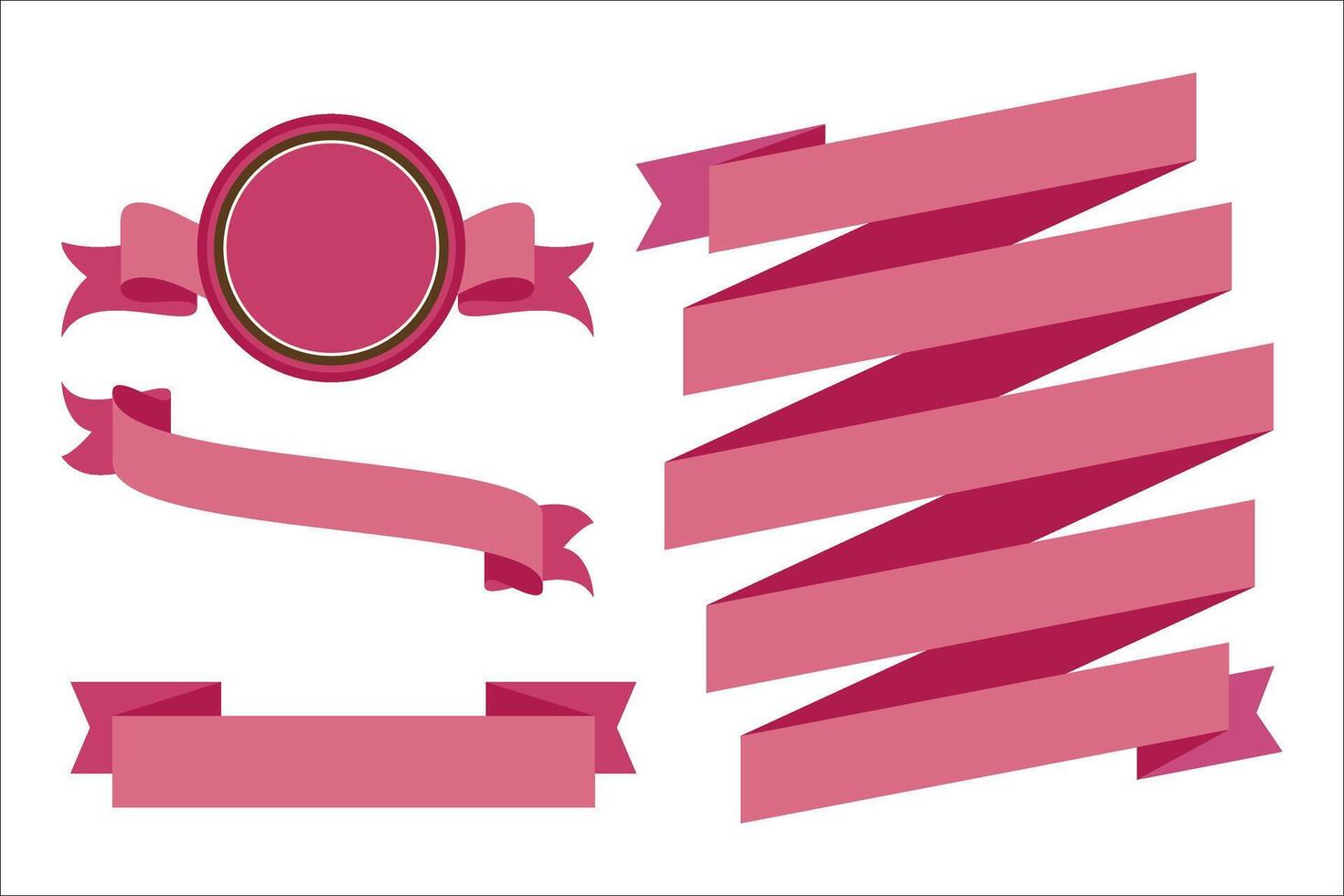 set of ribbons and labels vector