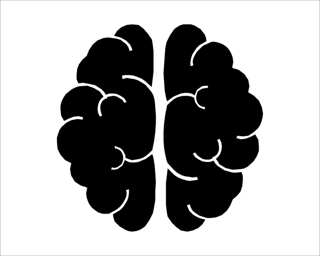 two black and white brain icons on a white background vector