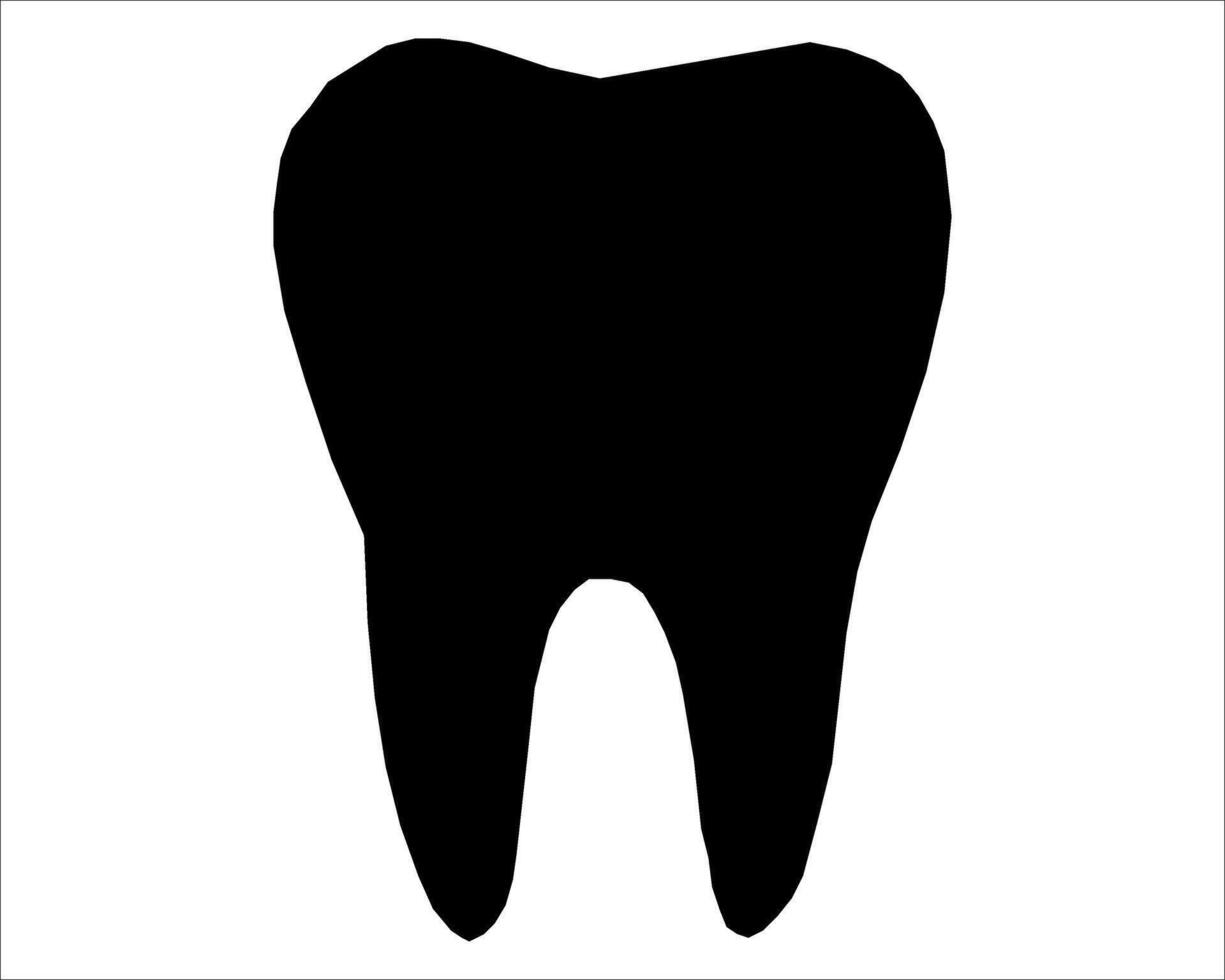 a tooth is shown in black on a white background vector