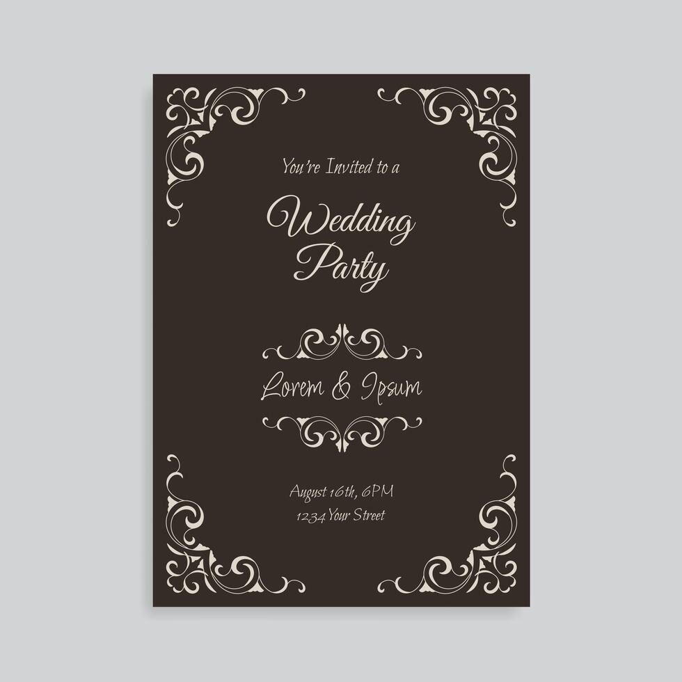 Minimalist wedding invitation card template design. - . vector