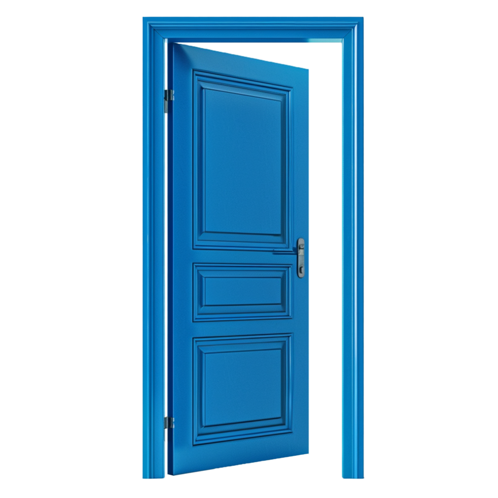 A blue door with a blue frame and a remove background png