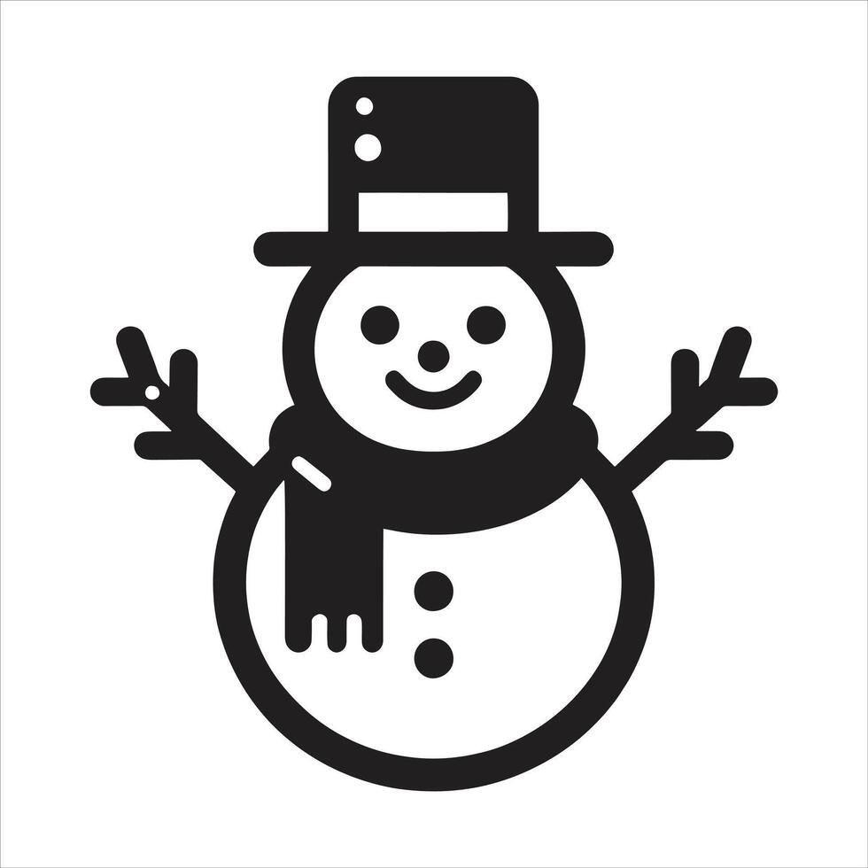 Icy Delight Cute Snowman Logo with Snowflake and Frosty Flakes of Joy vector