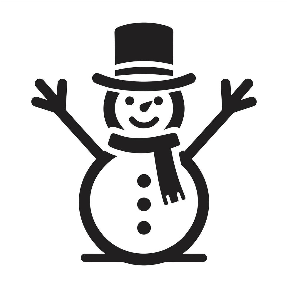 Icy Delight Christmas Snowman with Snowflake and Frosty Flakes of Joy Logo vector