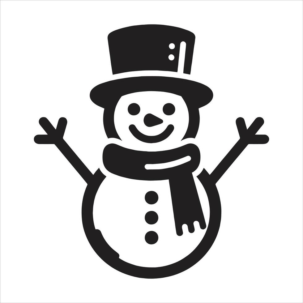 Icy Delight Cute Snowman with Frosty Flakes of Joy and Tie Logo Design vector