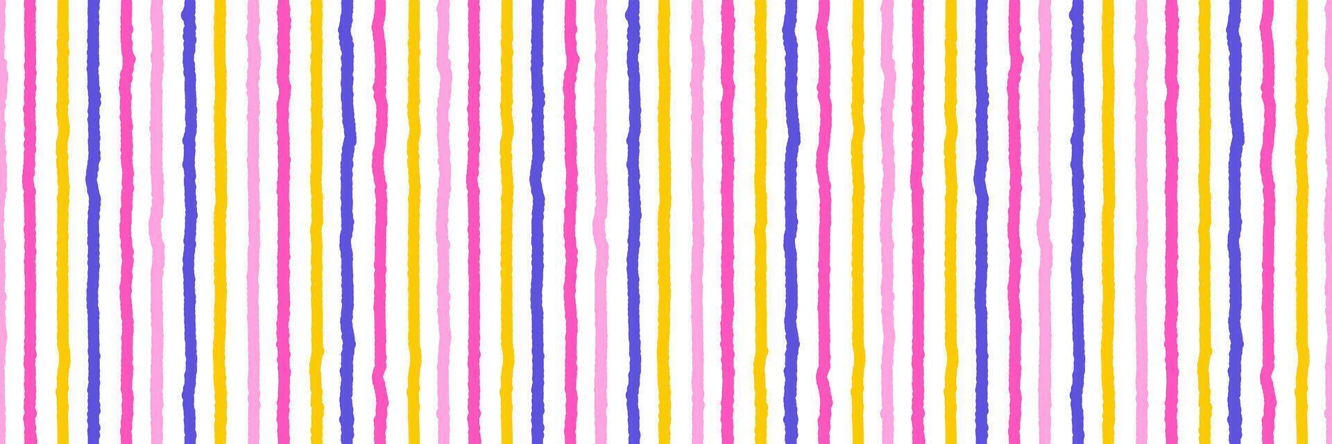Abstract seamless pattern, colorful hand drawn textural line, stripe. Trendy design, simple and playful doodle wallpaper print vector