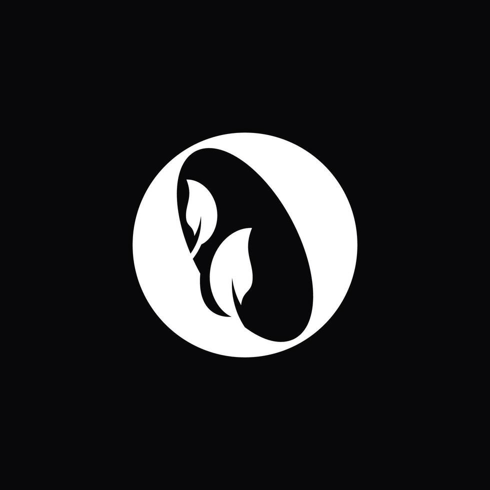 simple and elegant abstract logo of letter O with leaves ornament vector