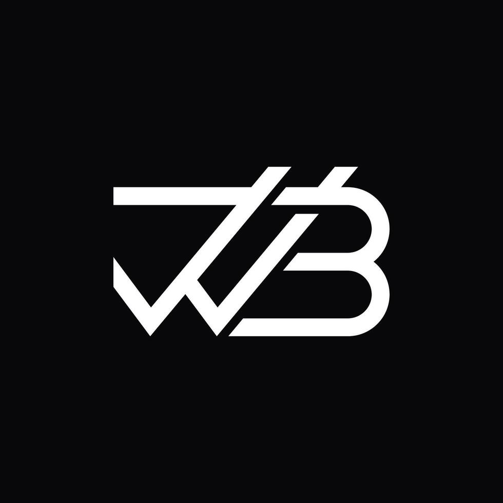 simple and abstract logo of letter W and B vector