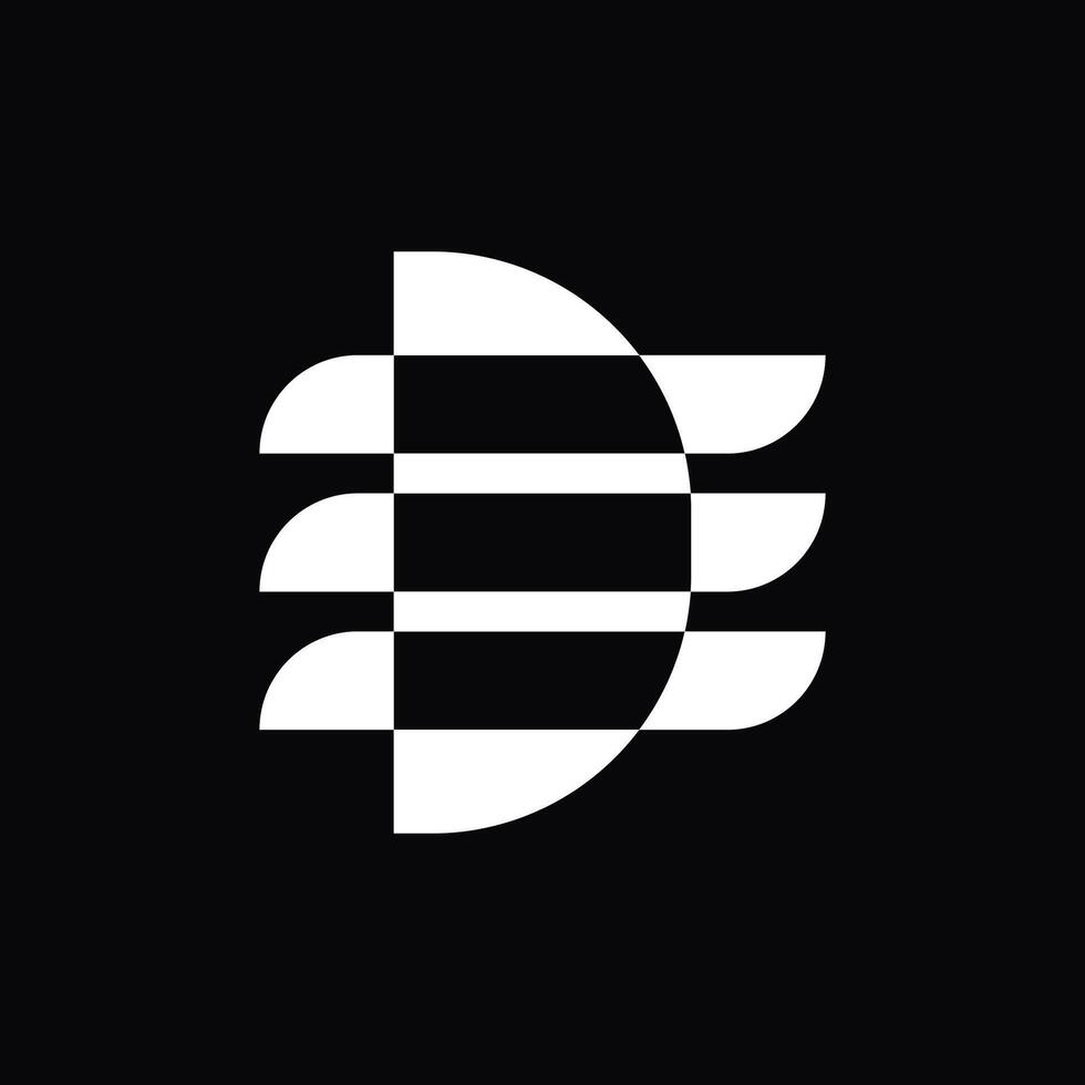 abstract art or logo of letter D and E vector