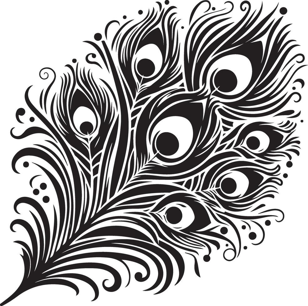 Stylish Peacock Feather Silhouette vector