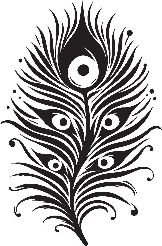 Minimalist Peacock Feather Illustration vector