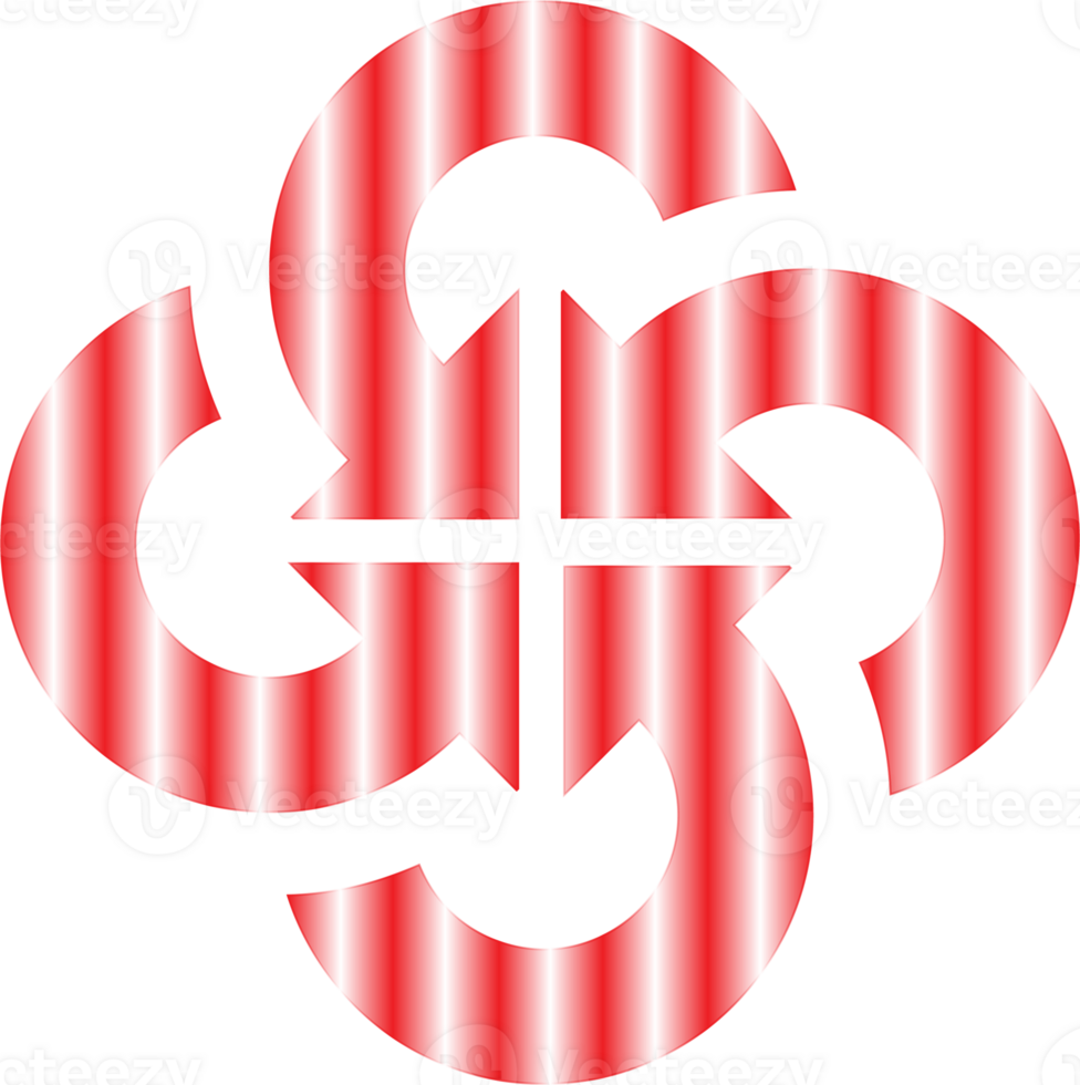 Abstract Symmetrical Logo Design Modern Circular Icon for Branding Geometric Floral Inspired Logo Minimalist Red and White png