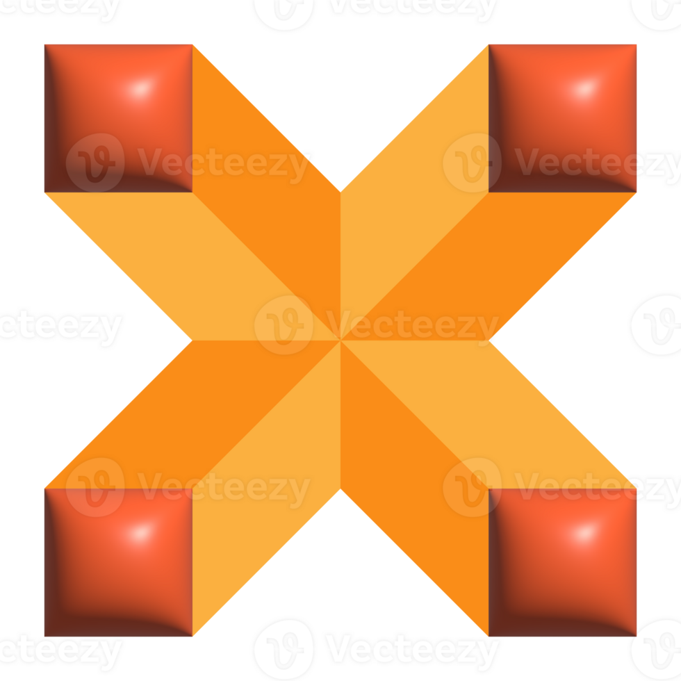 3D Geometric Illustration Modern Abstract Design with Orange and Red Gradient Shapes png