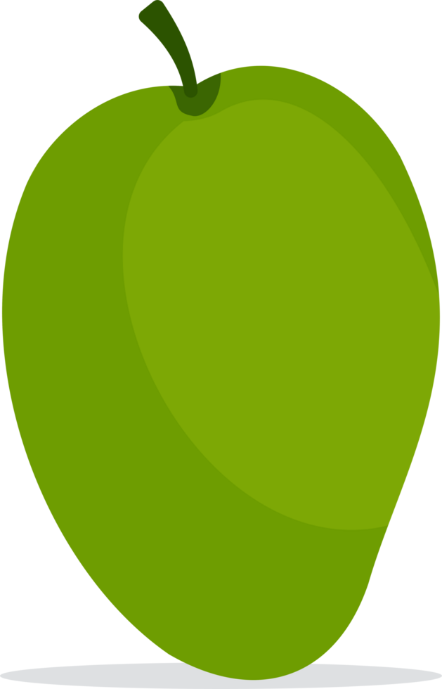 Green Mango Fruit Cartoon in Flat Cartoon Style or Fresh Fruit Tropical Summer Concept png
