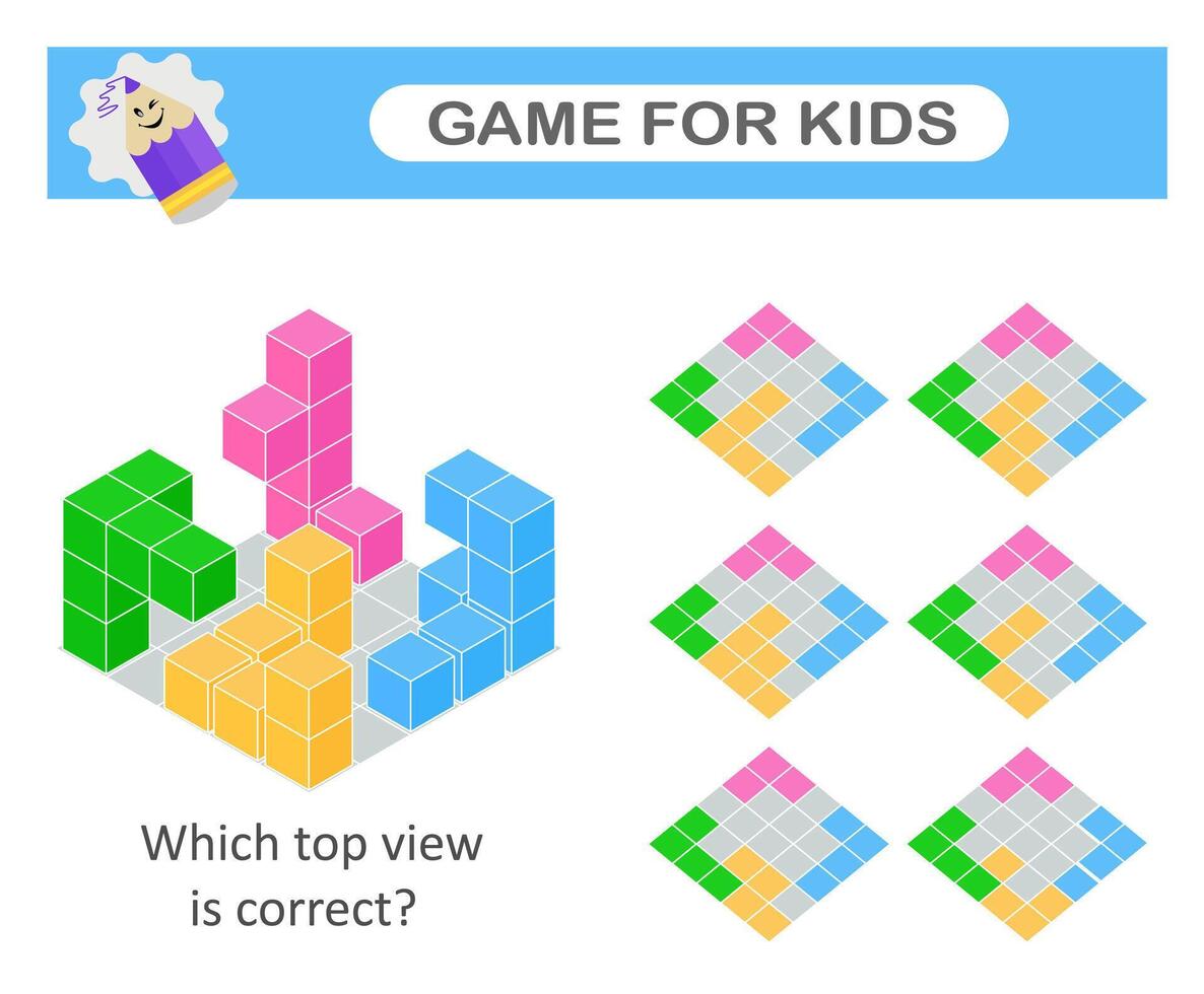 Logic game. Attention tasks for children. vector