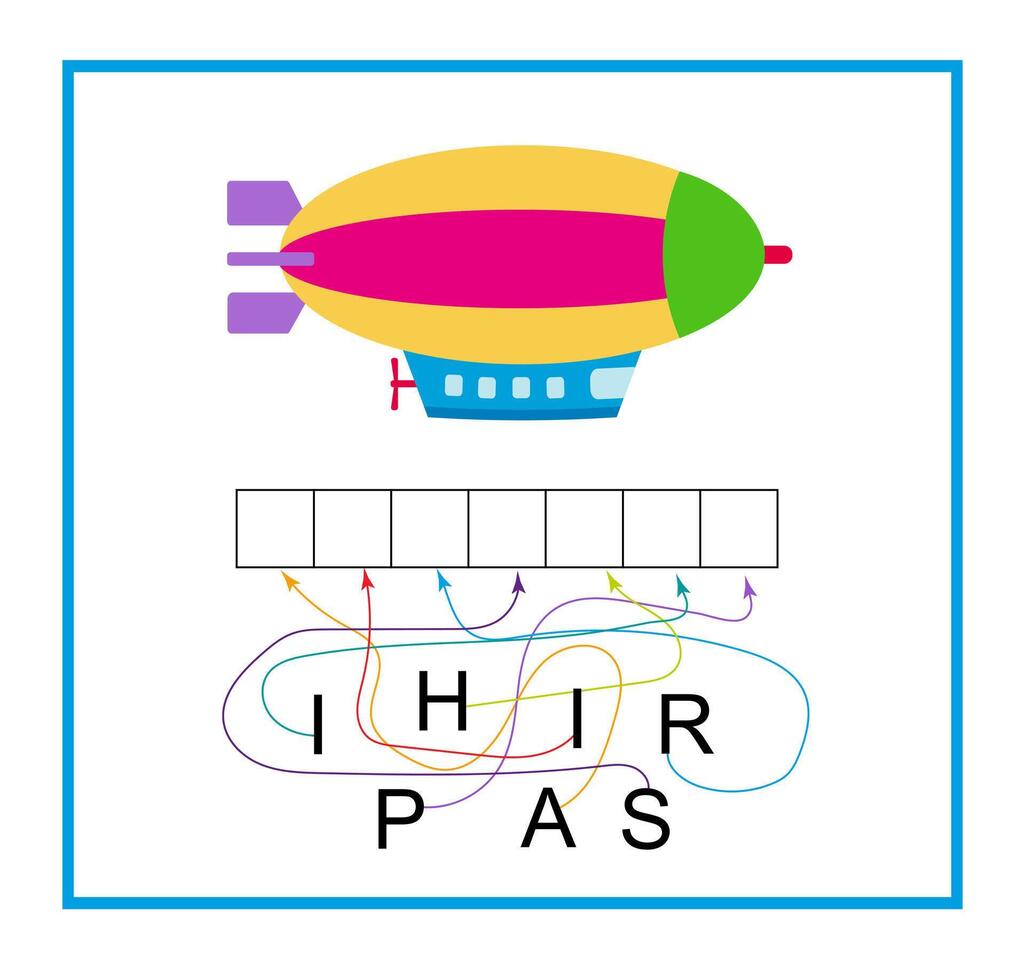 Puzzle game for kids. Read the word. illustration for children education vector