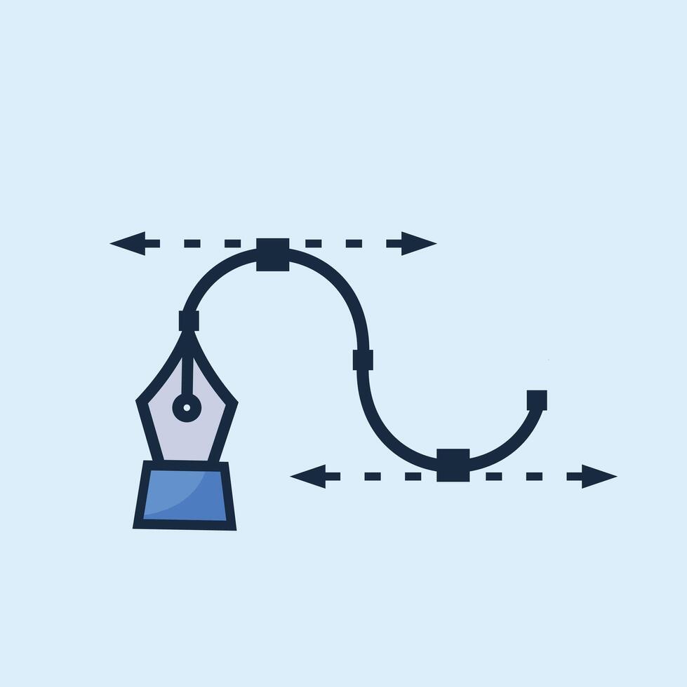 design tool, illustration icon in curve making. suitable for posters and web icons vector