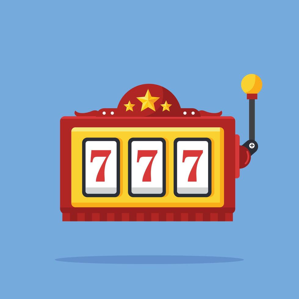 slot machine logo, casino game illustration. suitable for posters and web icons vector