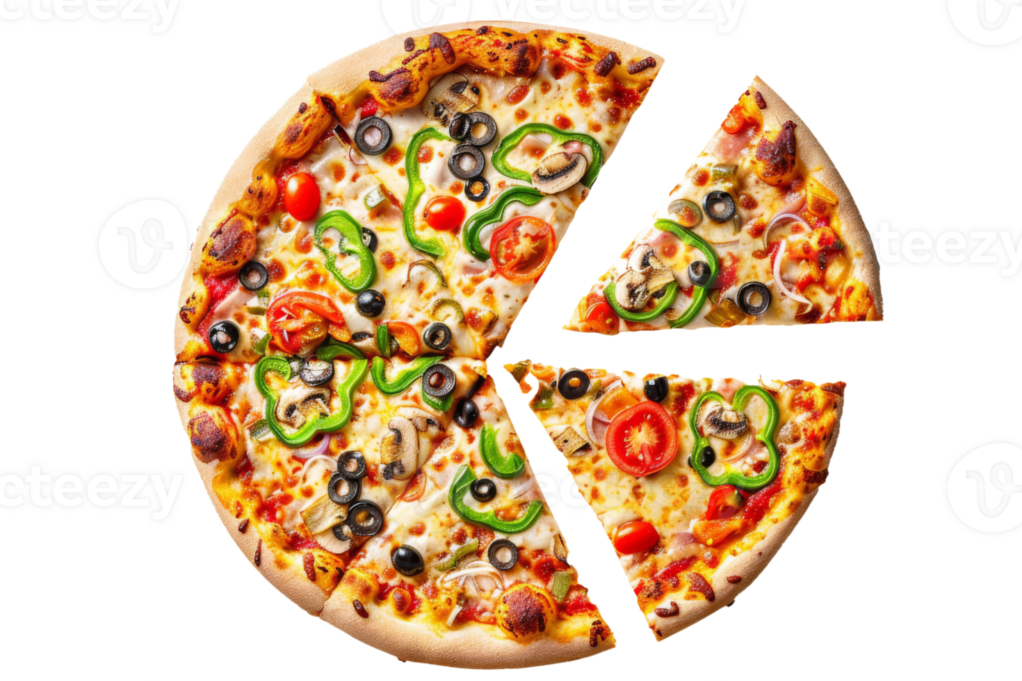 A pizza with a slice missing png