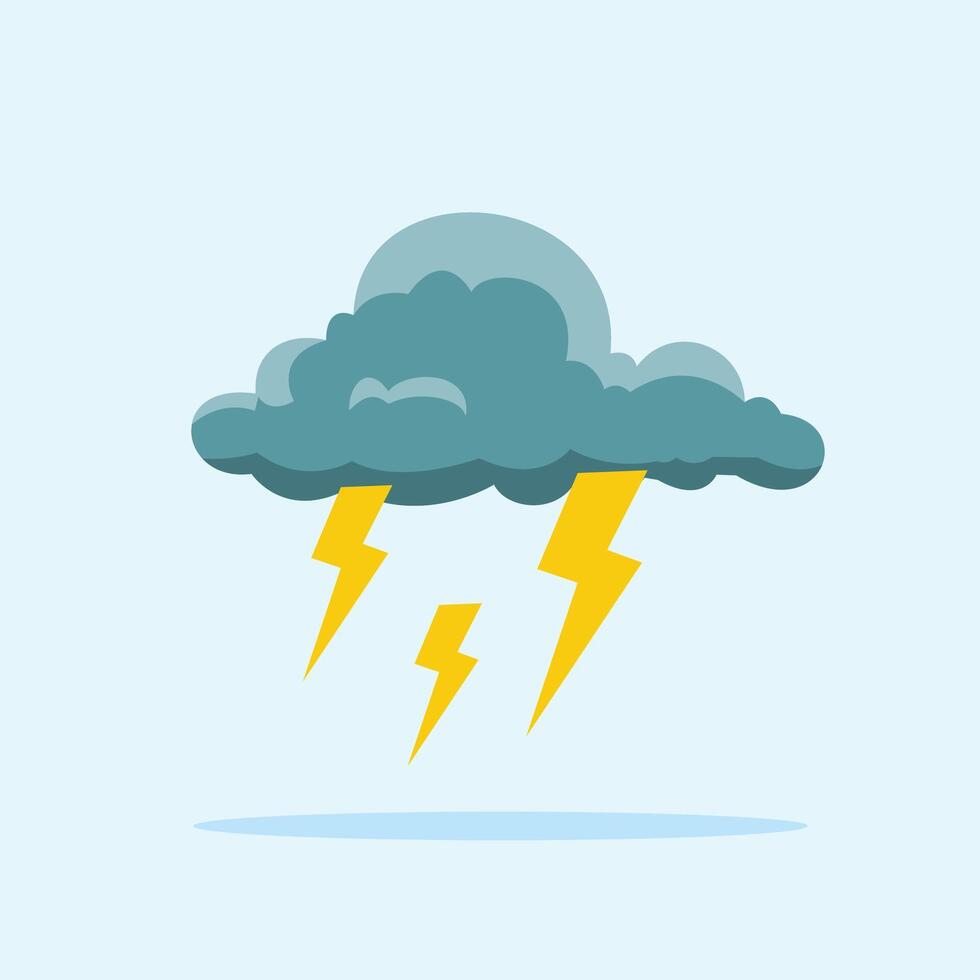 overcast clouds with lightning strikes. natural phenomenon of thundering sky before rain, suitable for posters and web icons vector