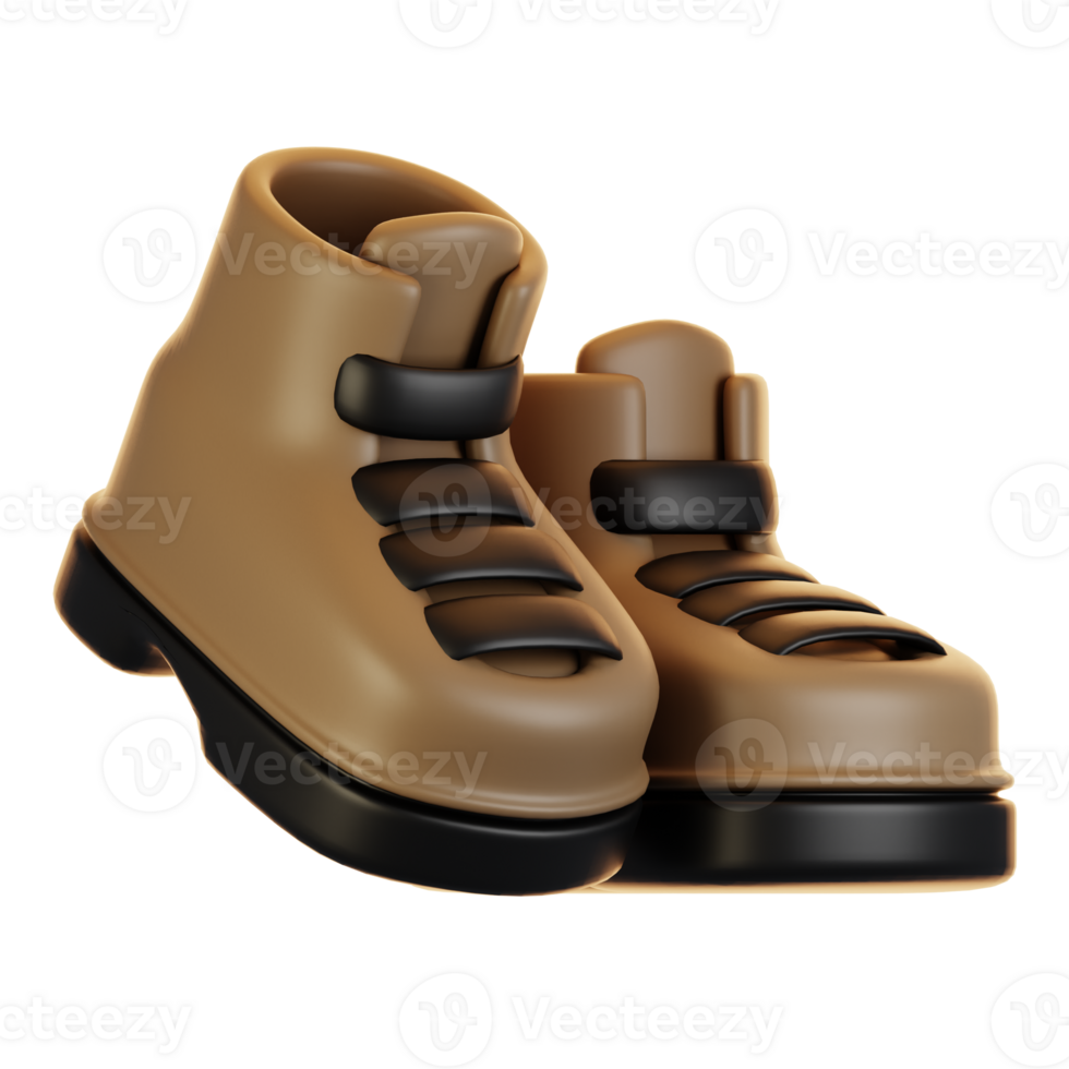 3d rendering winter icon concept. 3d render winter boots png