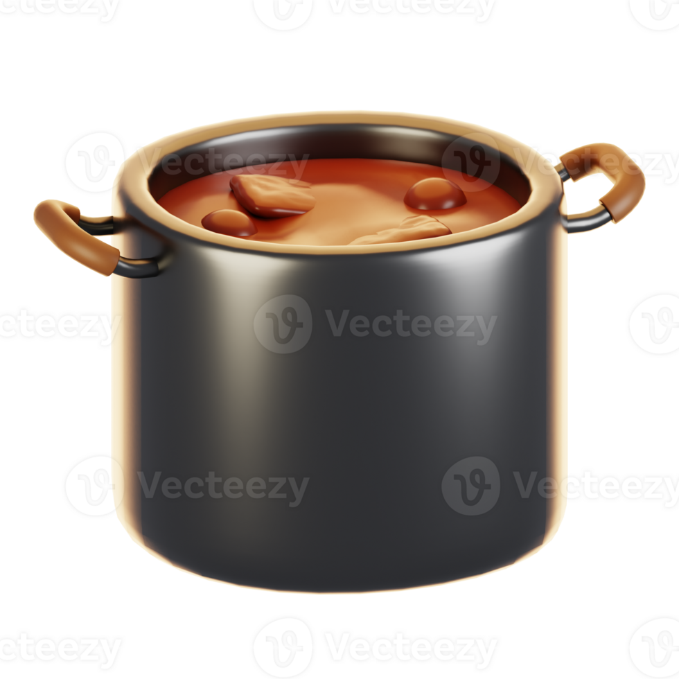 3d rendering winter icon concept. 3d render stew png