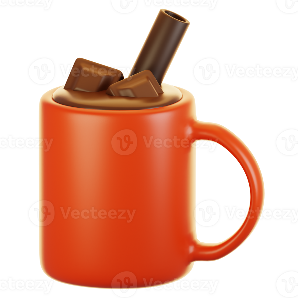 3d rendering winter icon concept. 3d render hot chocolate png