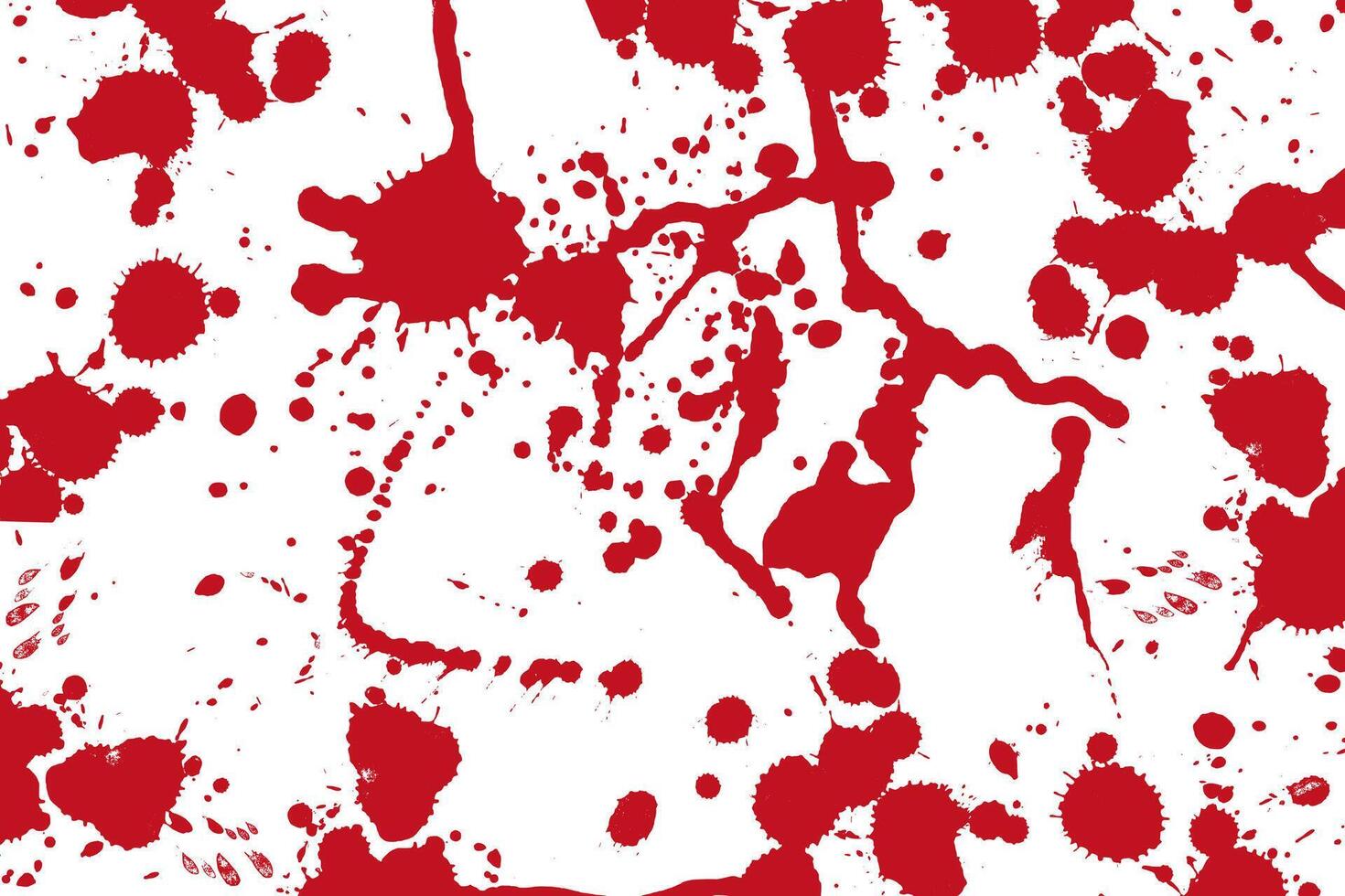 Blood Splatters And Drops Background. Red bloody drops, spray and stains background for Halloween, crime and horror designs. White background vector