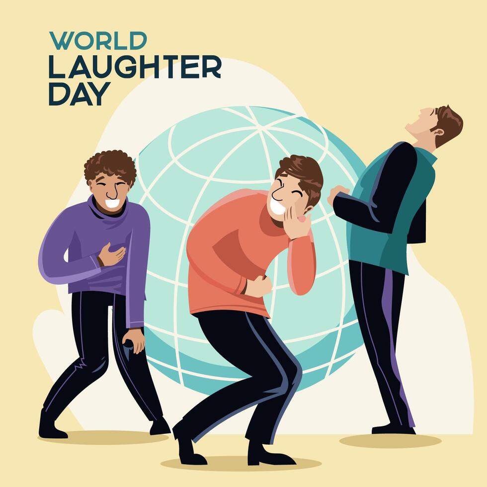 World laughter day illustration with diversity of people vector