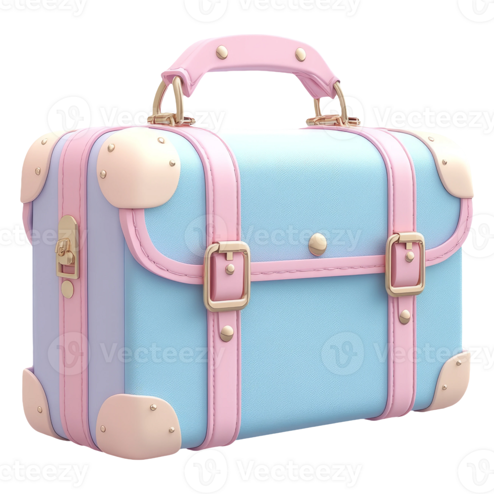 Colorful Vintage Suitcase on Transparent Background png