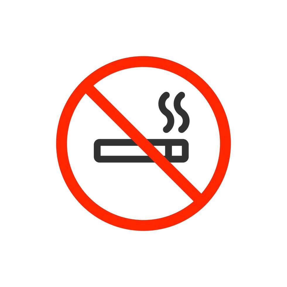 No cigarette icon. Smoke forbidden. Stop tobacco. Cigar prohibition. vector
