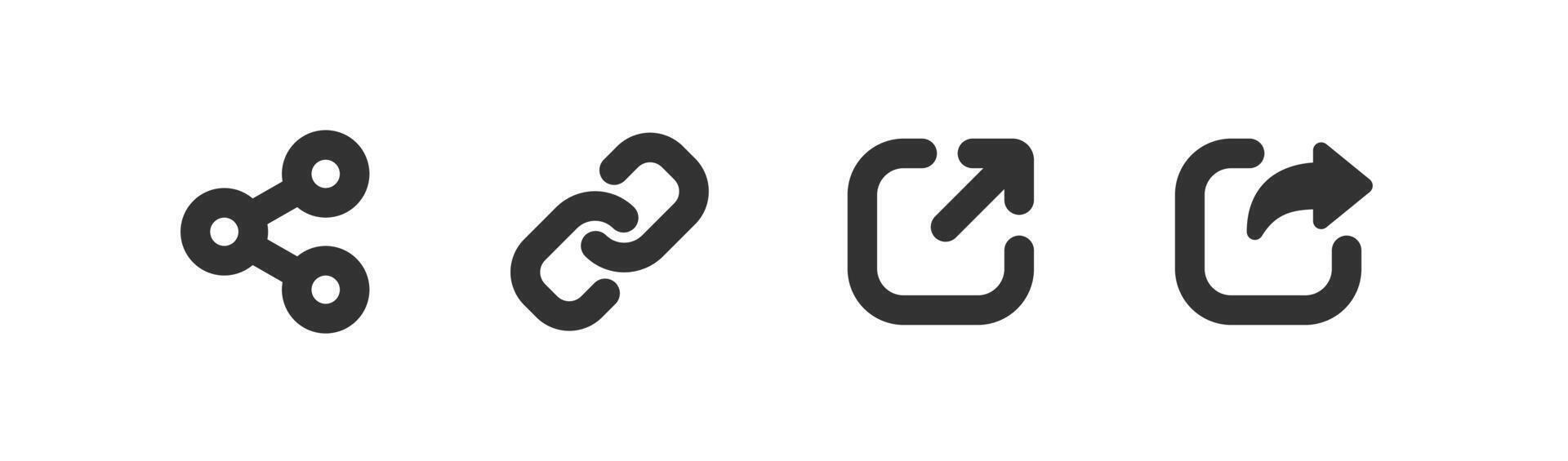 Share icon. Link button. Send message. Connection sign. Social media interface. vector