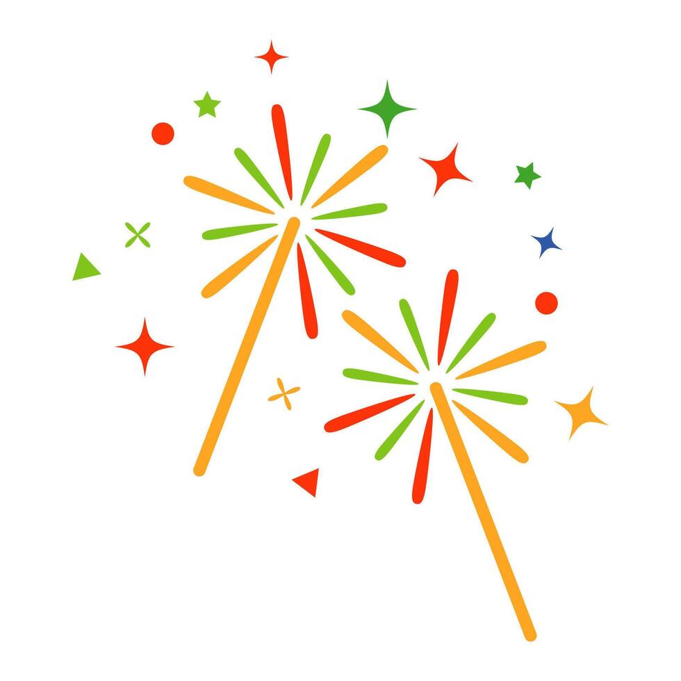 fireworks icon colorful on white background vector
