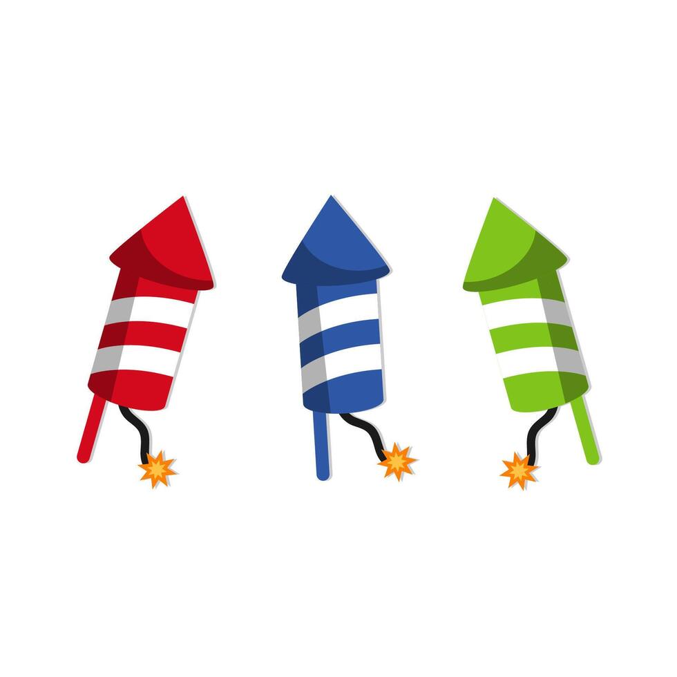 fireworks icons set isolated on white background vector