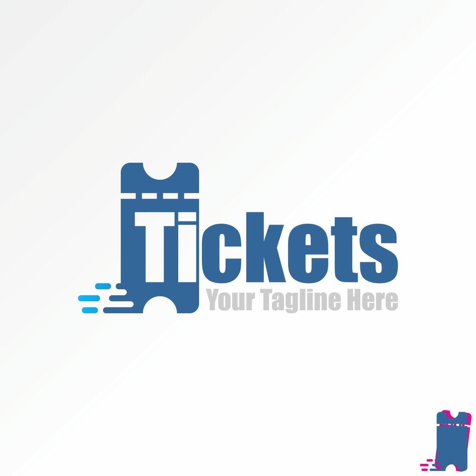 Logo design graphic concept creative premium stock image graphic word text Tickets font cinema perform speed fast agent monogram film concert vector