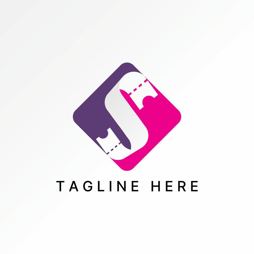 Logo design graphic concept creative premium stock image graphic initial S font ticket paper tape cinema perform agent to monogram film concert vector