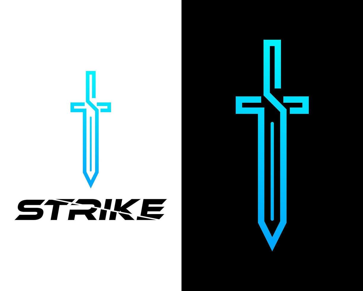 Letter S monogram sharp sword logo design. vector
