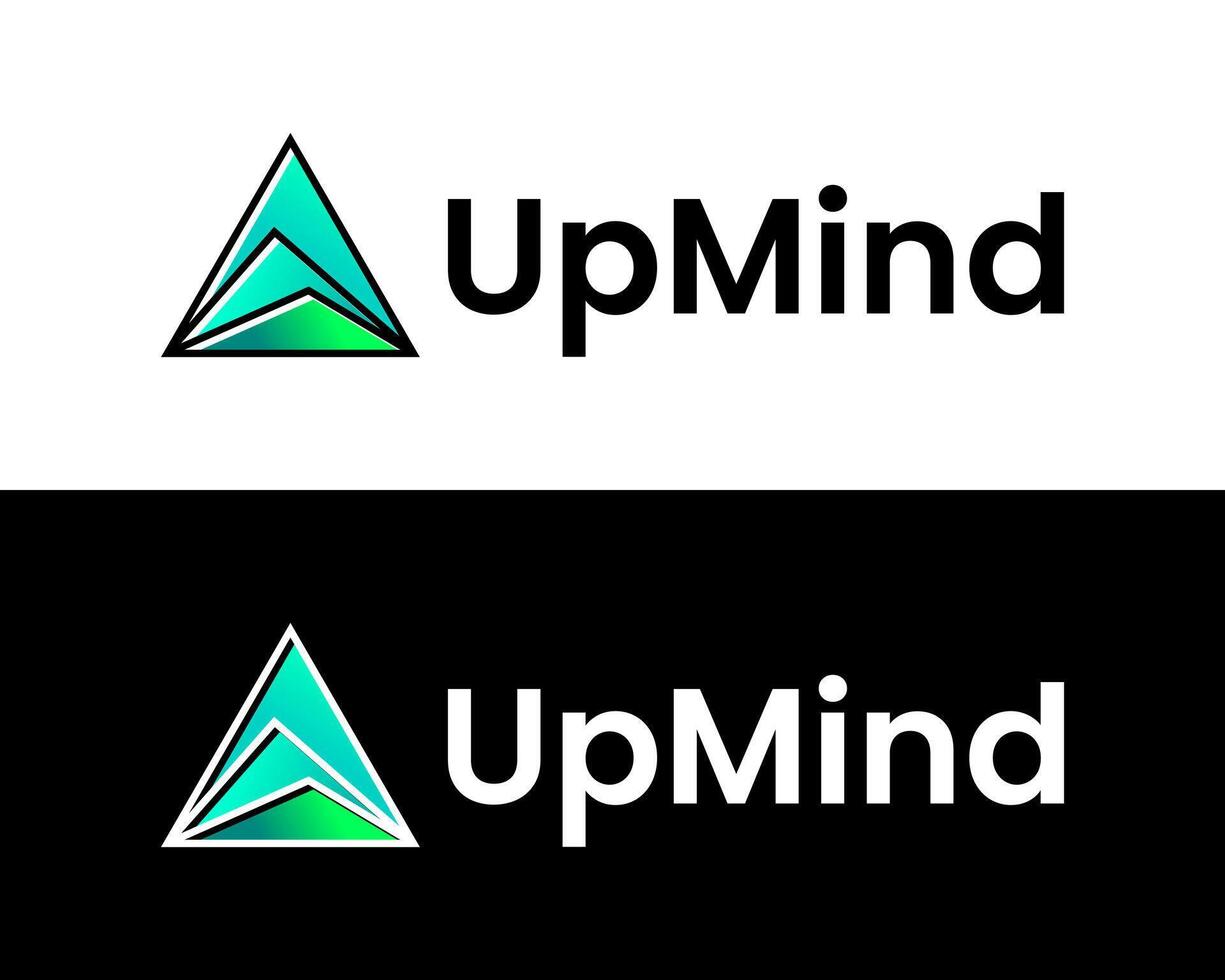 Geometric shape positive movement successful business logo design. vector