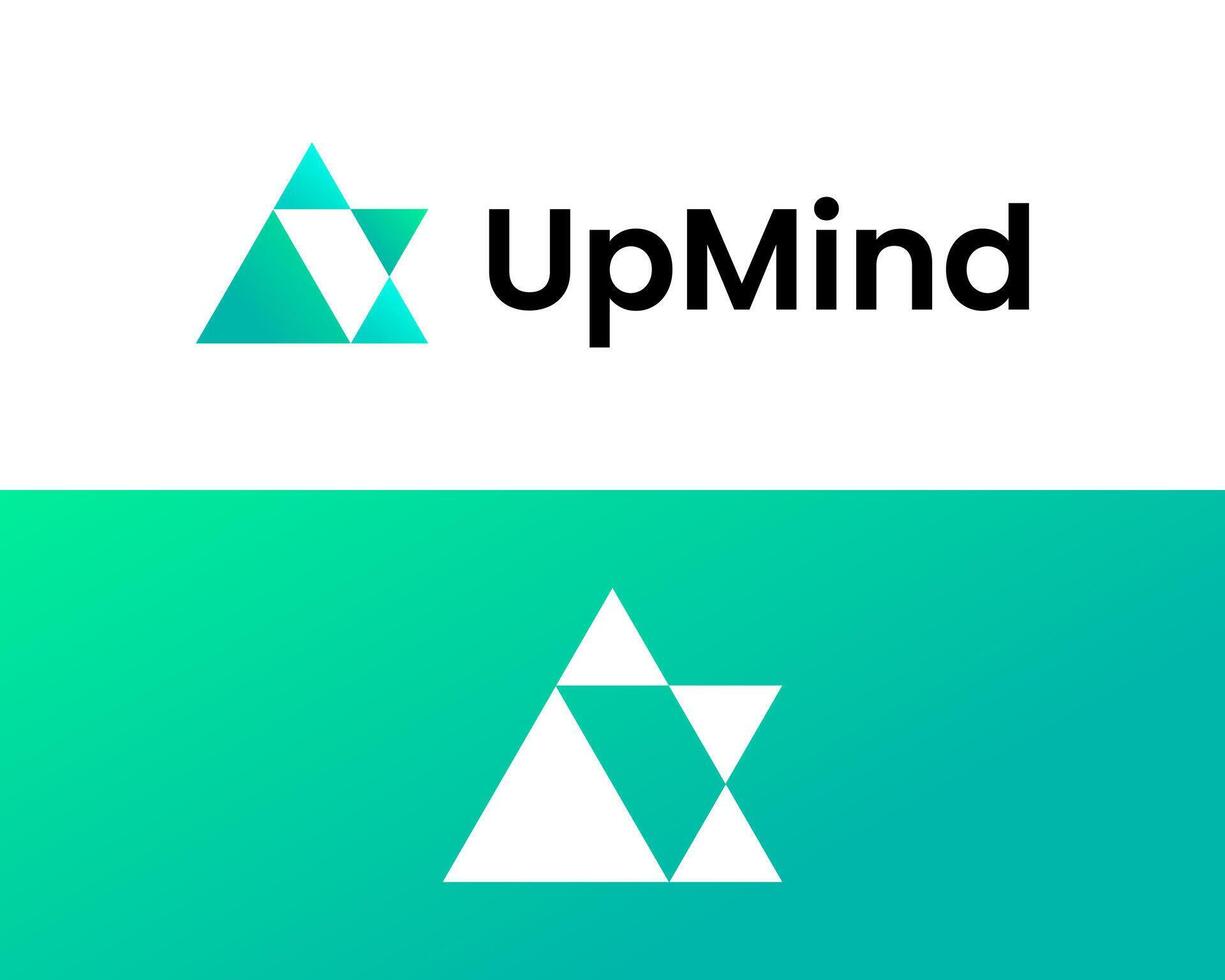 Simple geometric shape logo design about positive movement to the top right, successful business growth. vector