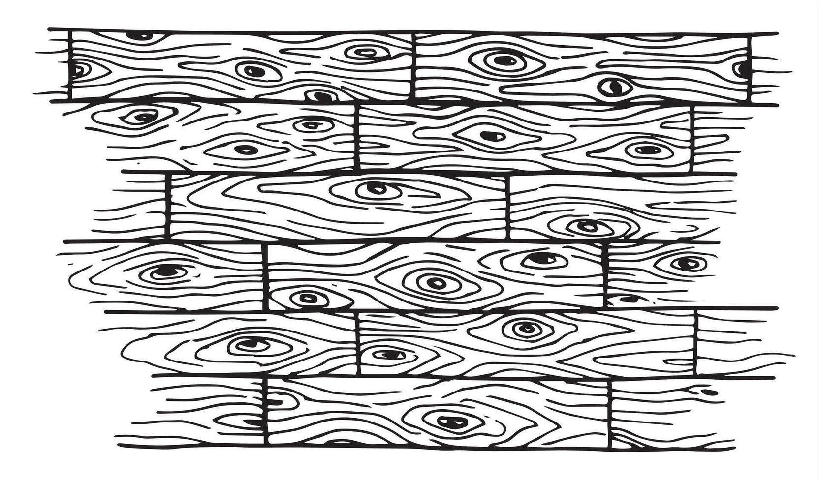 Texture of wooden parquet, floor. Illustration in doodle style vector