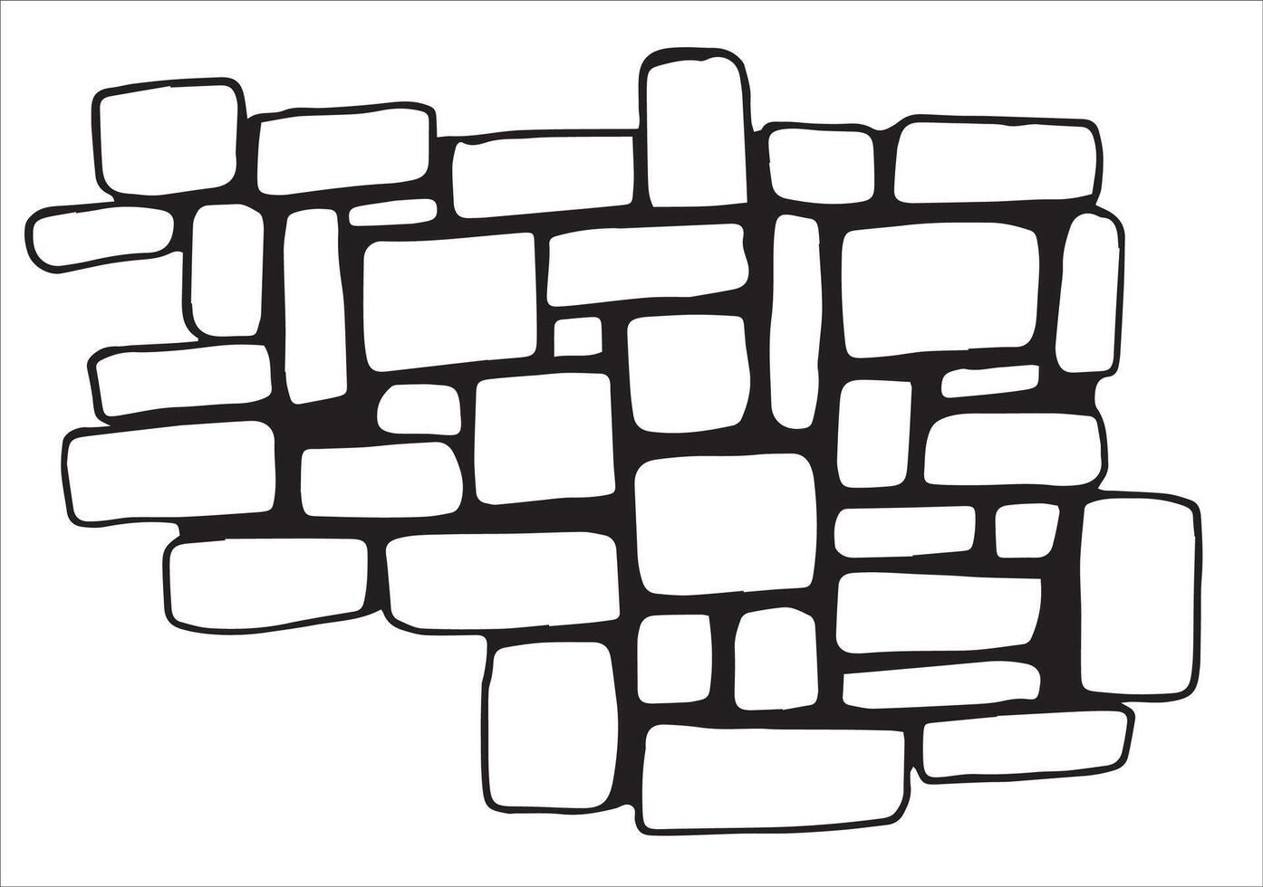 texture of stone pavement, wall. in doodle style. vector