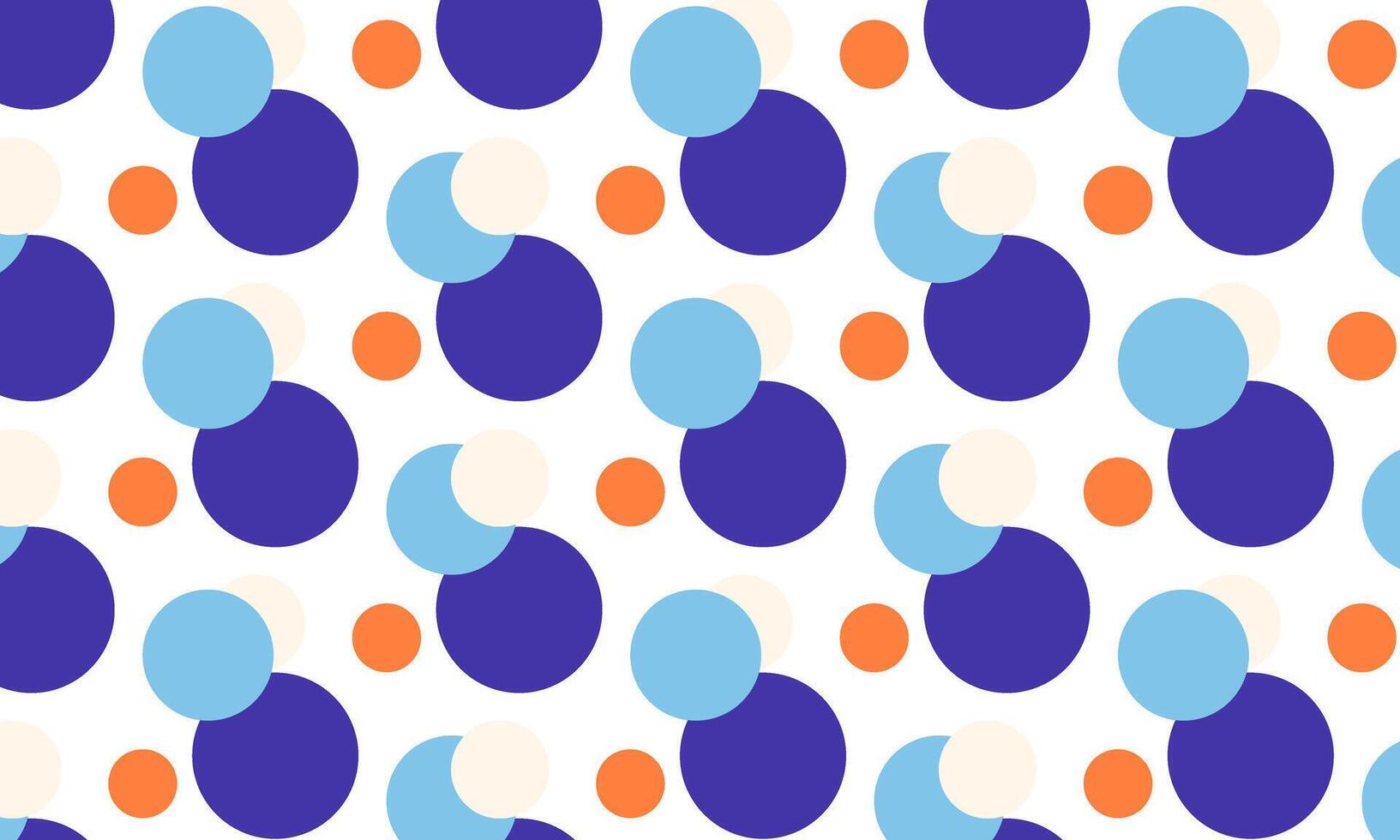 Blue orange abstract polkadots pattern on white background. Illustration template design vector