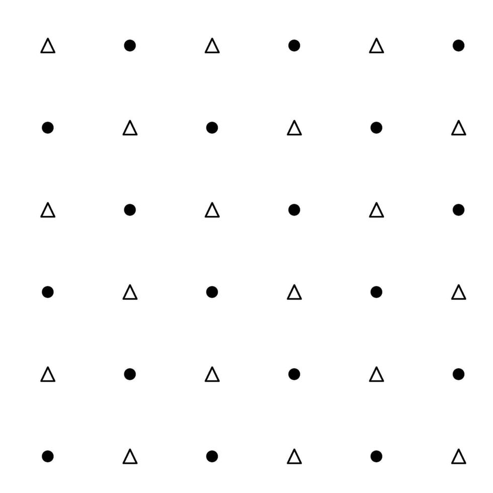 Black and white pattern with circles and triangles vector
