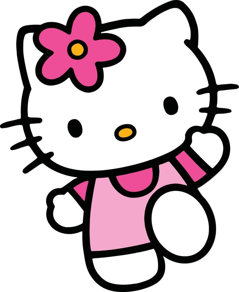 Pink Flower Hello Kitty vector