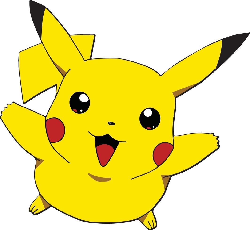 Cute Flying Pikachu from Pokemon vector
