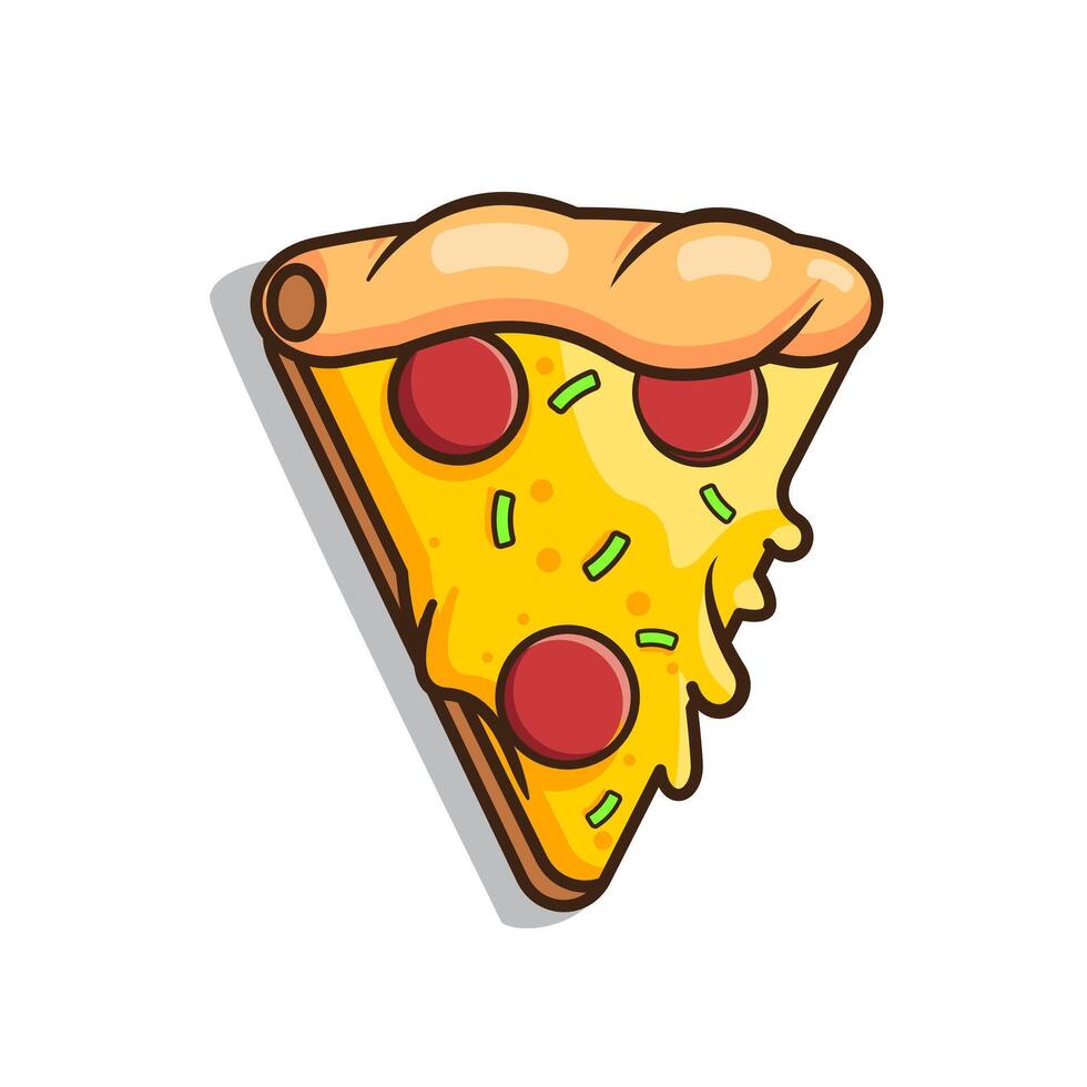 Design cartoon of slice pizza, flat design vector