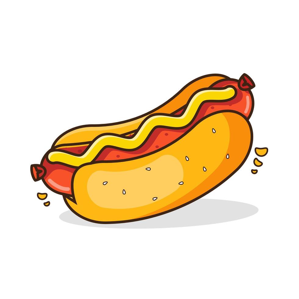 Illustration of hotdog sausage cartoon design vector